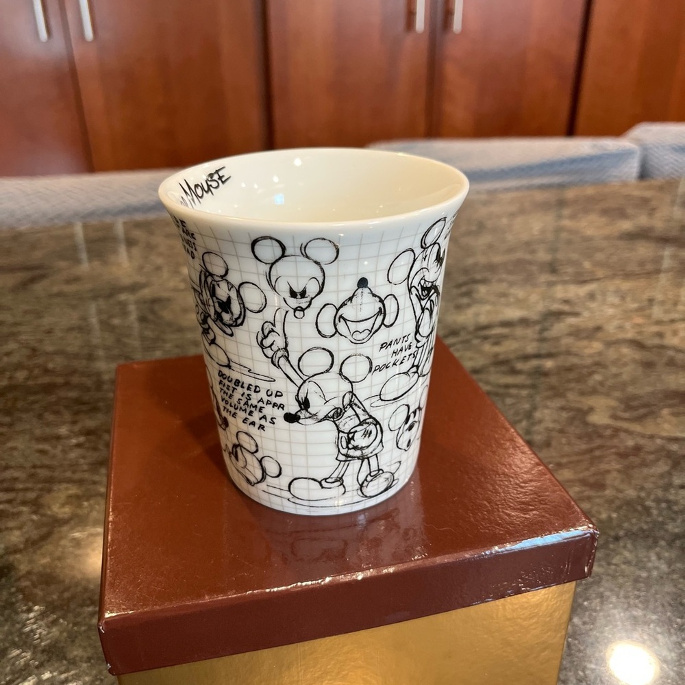 Disney Sketchbook Mugs Set Mickey & Minnie Mouse Ceramic Coffee Tea Cups New OBO - Picture 7 of 16